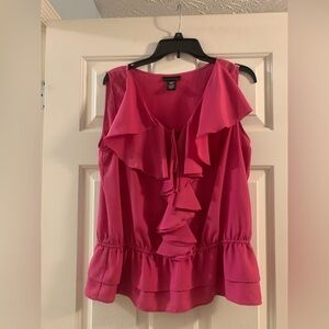 Pink ruffle tank blouse - large